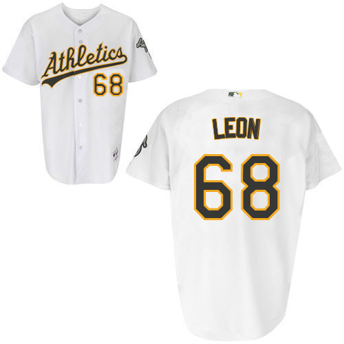Arnold Leon #68 Youth Baseball Jersey-Oakland Athletics Authentic Home White Cool Base MLB Jersey